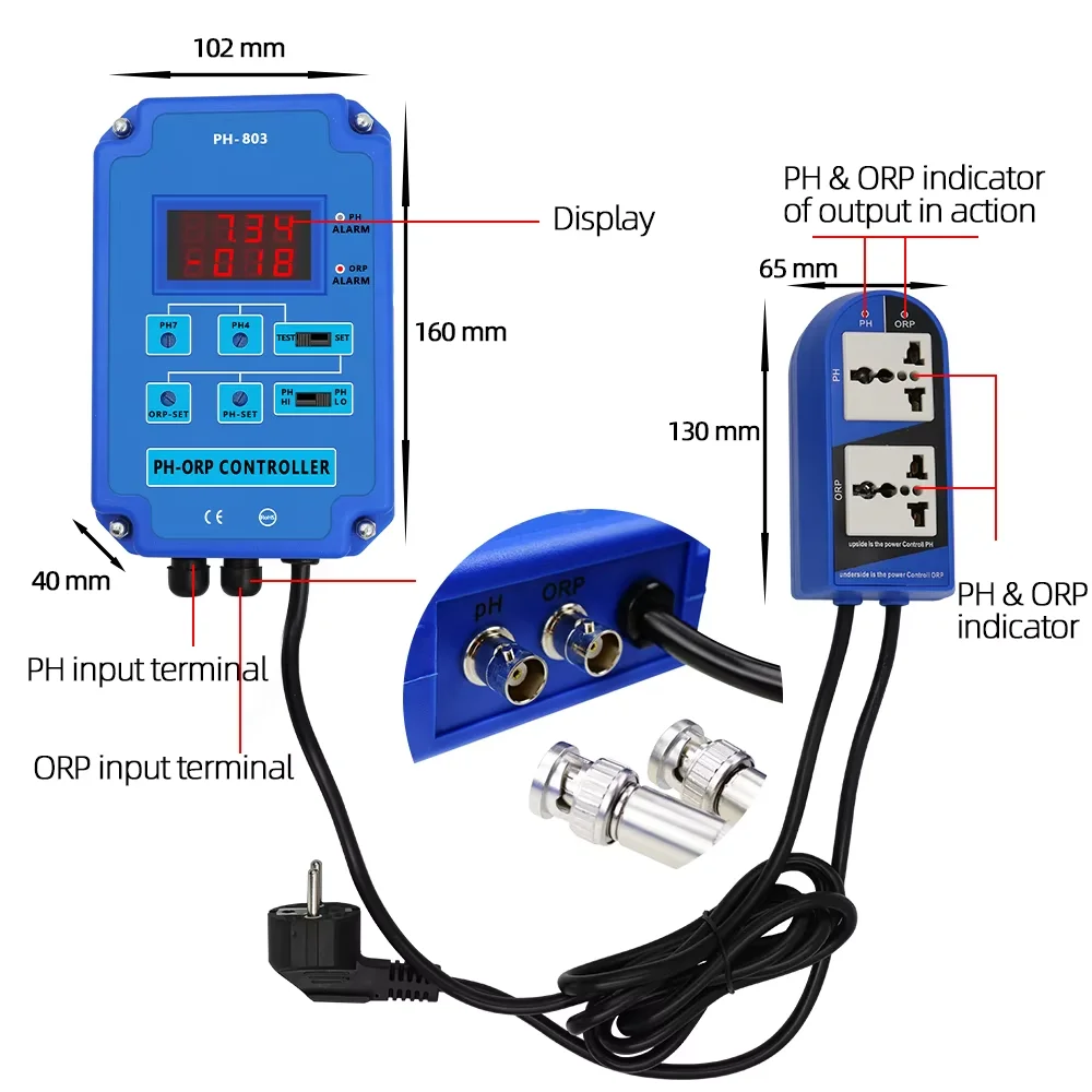 Ph Meter Digital Water Tester - Digitale pH-controller, pH-meter, waterzuiverheidstester, zuurgraaddetector met