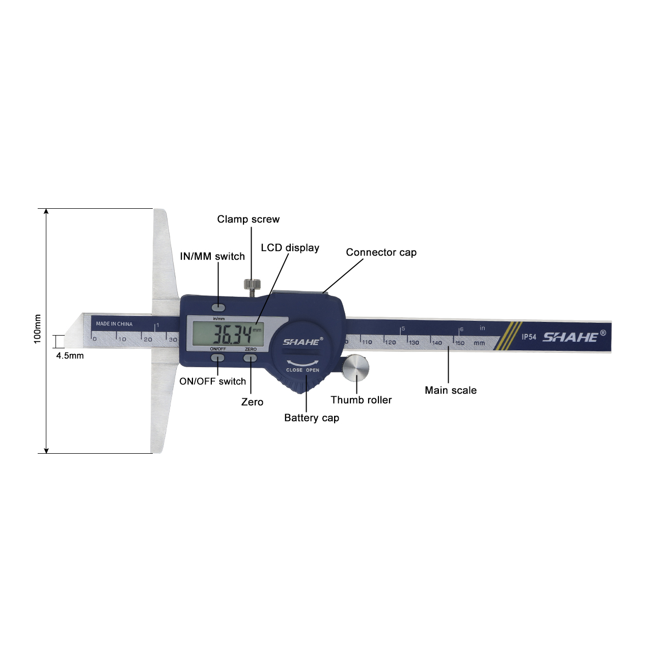 SHAHE Digitale Dieptemeter 150 - Digital Caliper 150Mm Stainless Steel recensie en prijs